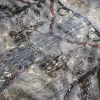 Men’s Abstract Chain Print Oversized Denim Jacket