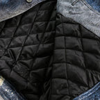 Men’s Abstract Chain Print Oversized Denim Jacket