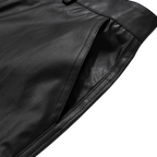 Men’s Black Synthetic Leather Wide-Leg Pants
