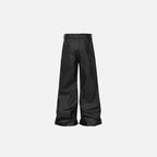Men’s Black Synthetic Leather Wide-Leg Pants