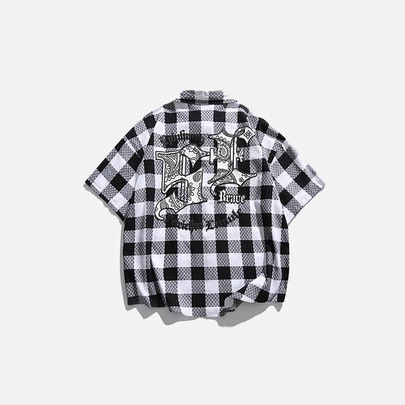 Men’s Chess Plaid Short Sleeve Shirt
