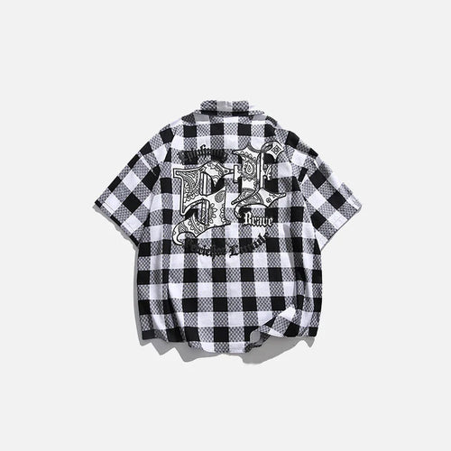 Men’s Chess Plaid Short Sleeve Shirt