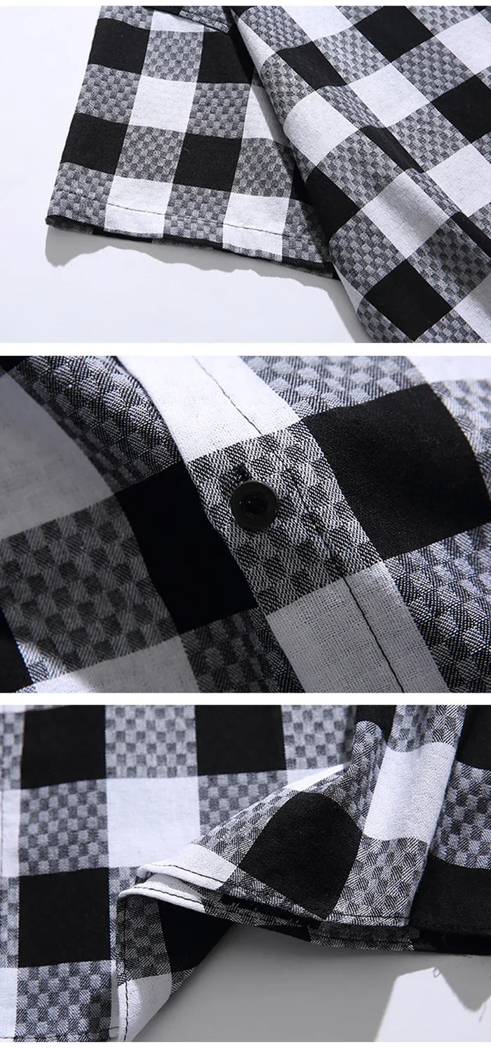 Men’s Chess Plaid Short Sleeve Shirt