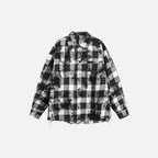 Men’s Retro Plaid Tie-Dye Long Sleeve Shirt