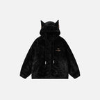 Men’s Y2K Cat Ear Hooded Furry Fleece Jacket